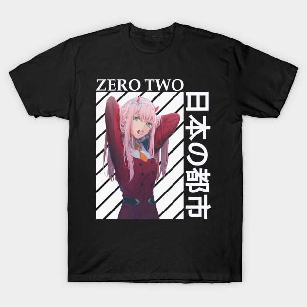 Zero Two Darling In The Franxx 2 T-Shirt by HammiltenJohn